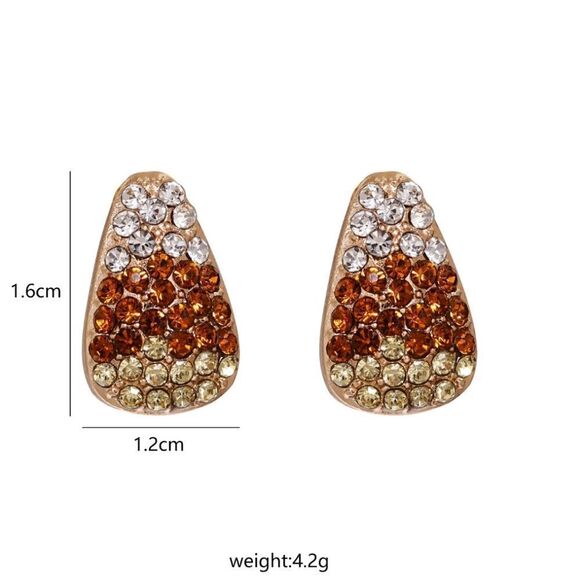 New CANDY CORN rhinestone Stud Earrings AUTUMN FALL HALLOWEEN - Picture 5 of 7
